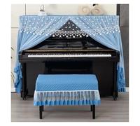 DKJAHSEK Funda Protectora for Piano, Tela de Encaje Cobertura Completa for Tocar el, Todo Incluido, práctica Funda for, no es Necesario quitarla para Piano Eléctrico(Blue,38x58cm Chair)