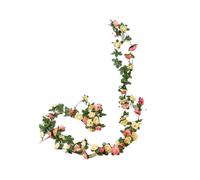 DKJAHSEK Guirnalda Flores Flores de Rosas Artificiales de 250CM for decoración de la habitación del hogar de la Boda Primavera otoño Arco de jardín Navidad ratán DIY Plantas Falsas Vid(Champagne)