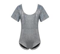 DKJAHSEK Maillot Gimnasia NiñA Body de gimnasia for niños, leotardos baile Ballet brillantes manga corta for niñas, mono patinaje, ropa entrenamiento Yoga(Black,130 7-8)