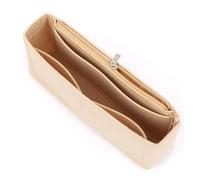 DKJAHSEK Organizador Bolso Bolsa de tela de fieltro con forro, bolsa de viaje multifuncional, organizador de maquillaje, bolsa forrada con forma, bolsas de súper cosméticos(With zipper,M 24x11x5.5cm)