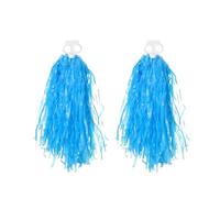 DKJAHSEK Pompones de porrista con Mango Doble Agujero, Flor competición, decorador for Fiesta Baile, Suministros Deportivos for Club, Pelota porristas para Escuela, Baile, Carnaval(Blue-Double Hole)