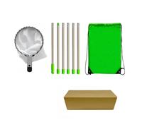 DKJAHSEK Recolector de frutas telescópico con cesta 1,6 a 4 m, ajustable, for manzanas, mangos, limones, naranjas y cerezas(3.2m)