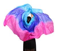 DKJAHSEK Velo Danza Del Vientre Velos de seda for danza del vientre 200 cm 250 cm 270 cm Bufanda lanzada a mano Mantón Amarillo Naranja Rosa Púrpura Gradiente Tallas grandes.(Color 13,L-250cm-114cm)
