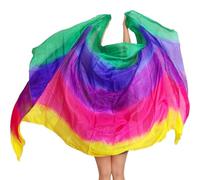 DKJAHSEK Velo Danza Del Vientre Velos de seda for danza del vientre 200 cm 250 cm 270 cm Bufanda lanzada a mano Mantón Amarillo Naranja Rosa Púrpura Gradiente Tallas grandes.(Color 14,M-200cm-90cm)