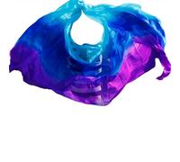 DKJAHSEK Velo Danza Del Vientre Velos de seda for danza del vientre 200 cm 250 cm 270 cm Bufanda lanzada a mano Mantón Amarillo Naranja Rosa Púrpura Gradiente Tallas grandes.(Color 12,XL-270cm-114cm)