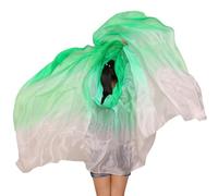 DKJAHSEK Velo Danza Del Vientre Velos de seda for danza del vientre 200 cm 250 cm 270 cm Bufanda lanzada a mano Mantón Amarillo Naranja Rosa Púrpura Gradiente Tallas grandes.(Color 11,XL-270cm-114cm)