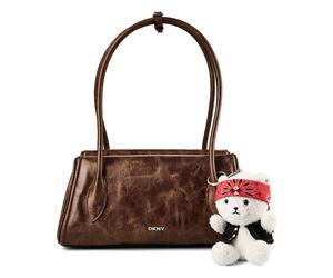 DKNY Amelie Bolsa de hombro Piel natural 33 cm marrón