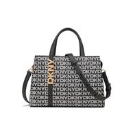DKNY Avril SM Satchel Cbody, Bolsa Tipo Cartera Mujer, Logotipo Negro/Negro, One Size