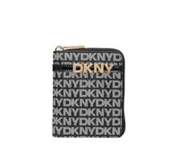 DKNY Avril Small Zip Around Wallet, Billfold Mujer'S, Logotipo Negro y Negro