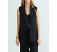 DKNY Blazer de mujer sin mangas 3/4 con botones. Negro 32 (0)
