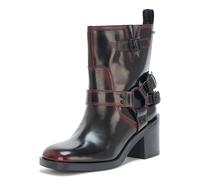 DKNY Botas de arnés Nolan para mujer, Negro, vino, 37.5 EU