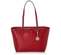 DKNY Bryant Medium Leather Tote Bag, Bolsa de Mujeres, Rojo Claro, Talla única