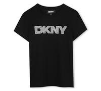 DKNY D62405 Camiseta para niña, Negro, 14 años