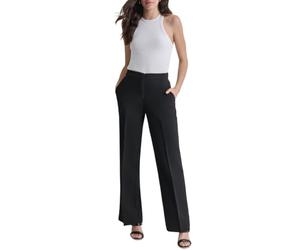 DKNY Double Weave Wide Leg Pants Pantalones, Negro, 38 Mujeres
