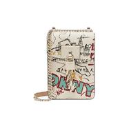 DKNY Elissa Phone Crossbody, Bolso Bandolera para Mujer, Graffiti Blanco, Talla única