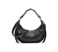 DKNY Fiona - Bolso Hobo pequeño, color negro y plateado