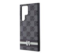 DKNY Funda para Galaxy S24 Ultra Elegante con diseño de rayas y azulejos, Negro