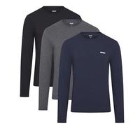 DKNY Warriors, Camiseta para Hombre, (Pack de 3), Azul Marino/Carbón/Negro, L