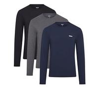 DKNY Warriors, Camiseta para Hombre, (Pack de 3), Azul Marino/Carbón/Negro, XL
