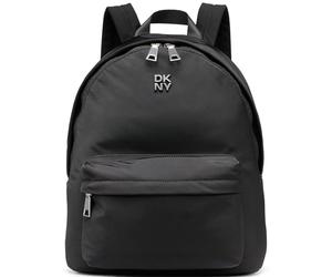 DKNY Jenny Backpack, Mochila Mujeres, Negro y Plateado, Large