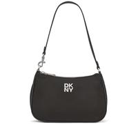 DKNY Jenny Top - Bolso bandolera con cremallera para mujer, 100% poliéster con ribete de poliuretano, color negro
