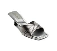 DKNY Jolaine Twist-Mid Everyday - Sandalias de tacón con plantilla acolchada para mujer, Níquel, 37 EU