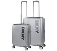 DKNY - Juego De Maletas De Viaje Rígidas Set Maletas De Viaje Ligeras Pack Maletas Viaje. Conjunto Maletas De Viaje con Candado de Combinacion, Plata