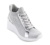 DKNY Kasia-Lace Up Wedge, Zapatillas Mujer, Gris Plateado, 40.5 EU