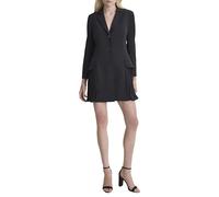 DKNY L/S Pleated Shirts Dress Vestido, Negro, 40 Mujeres