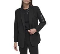 DKNY L/S Ponte Twill Blazer, Negro, M Mujeres