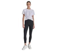 DKNY High Waist 7/8 Rhynestone Logo Tight Leggings, Negro, L Mujeres