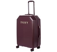 DKNY Maleta con 8 Ruedas giratorias, Logotipo de Metal Vertical, Borgoña, 25" Upright