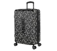 DKNY - Maleta Mediana con 4 Ruedas Giratorias para Viajes Largos Tipo Trolley Ideal como Maletas de Viaje Grandes 23 Kilos y Maleta Viaje Mediana Resistentes, Negro