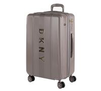 DKNY - Maleta Mediana rígida con 4 Ruedas giratorias, Cierre Seguro Candado de Combinacion TSA y diseño Resistente, Apta para 23 Kilos Viajes Largos y escapadas., Ash