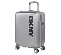 DKNY - Maletas De Viaje Cabina 55X40X20 Rígidas Trolley con Ruedas Maleta De Mano para Avion Maleta Cabina Ligera Equipaje De Mano para Viajes Cortos Compatible Ryanair, Plata