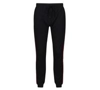 DKNY Mens Jersey Cuffed Lounge Pant in Black with Contrasting Red Piping, Leg Branding & Side Pockets Pantalones Casuales, Large para Hombre