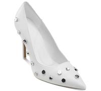 DKNY Mickel Studs-High, Tacones Altos Mujer, Blanco, 38.5 EU
