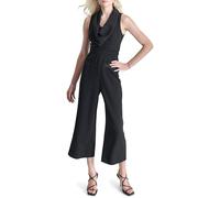DKNY Mujer L/S Pleated A-Line Dress, Negro, 44