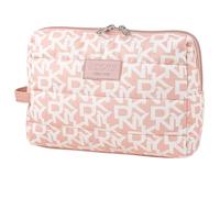 DKNY - Neceser Viaje Grande Mujer Bolsa Aseo Mujer Plegable Impermeable con Compartimentos Organizadores para Cosméticos y Accesorios de Higiene, Rosa empolvado