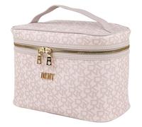 DKNY - Neceser Viaje Grande Mujer Bolsa Aseo Mujer Plegable Impermeable con Compartimentos Organizadores para Cosméticos y Accesorios de Higiene, Beige