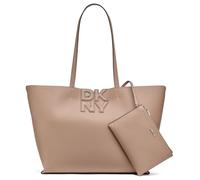 DKNY Nicole Tote para mujer 100% poliuretano, cappucino y gris claro, Cappucino and Light Taupe, large