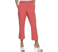 DKNY Pantalón casual con bolsillos frontales para mujer, Cayena, 16 US