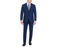 DKNY Pantalones clásicos para Hombre, Azul Cuadros, 33W / 32L