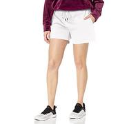 DKNY Pantalones cortos deportivos con logotipo para mujer, Blanco, S