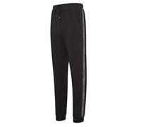 DKNY Pantalones de Descanso Hombres en Negro, Algodón 100%, Ajuste Estándar, Ropa de Descanso con Cintura de Cordón, Ajuste Cómodo, Ropa de Dormir Informal de Estilo Jogger con Franja Lateral.
