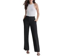DKNY Double Weave Wide Leg Pants Pantalones, Negro, 32 Mujeres