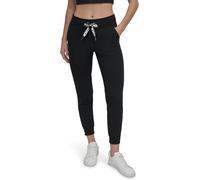 DKNY Pantalones Deportivos Suaves con Logotipo para Mujer, con Bolsillos y Cinta, para Uso Diario, Negro, L