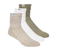 DKNY Paquete de 3 calcetines holgados para mujer, Marfil/blanco/verde, 9-11