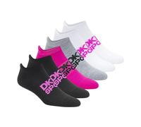 DKNY Paquete de 6 calcetines deportivos acolchados de corte bajo para mujer, Rosado/Blanco/Negro, 9-11