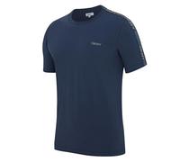 DKNY Penguins - Camiseta de Manga Corta para Hombre, 100% algodón, con Rayas Laterales de Marca y Cuello Redondeado, Disponible en Negro, Blanco o Azul Marino, Azul Marino, L